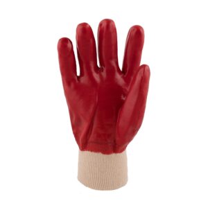 Red PVC Medium Weight Wrist Gloves